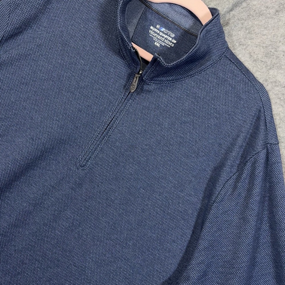 Vineyard Vines On The Go OTG Bluffs 1/4 Zip Shirt Mens XXL Blue Performance